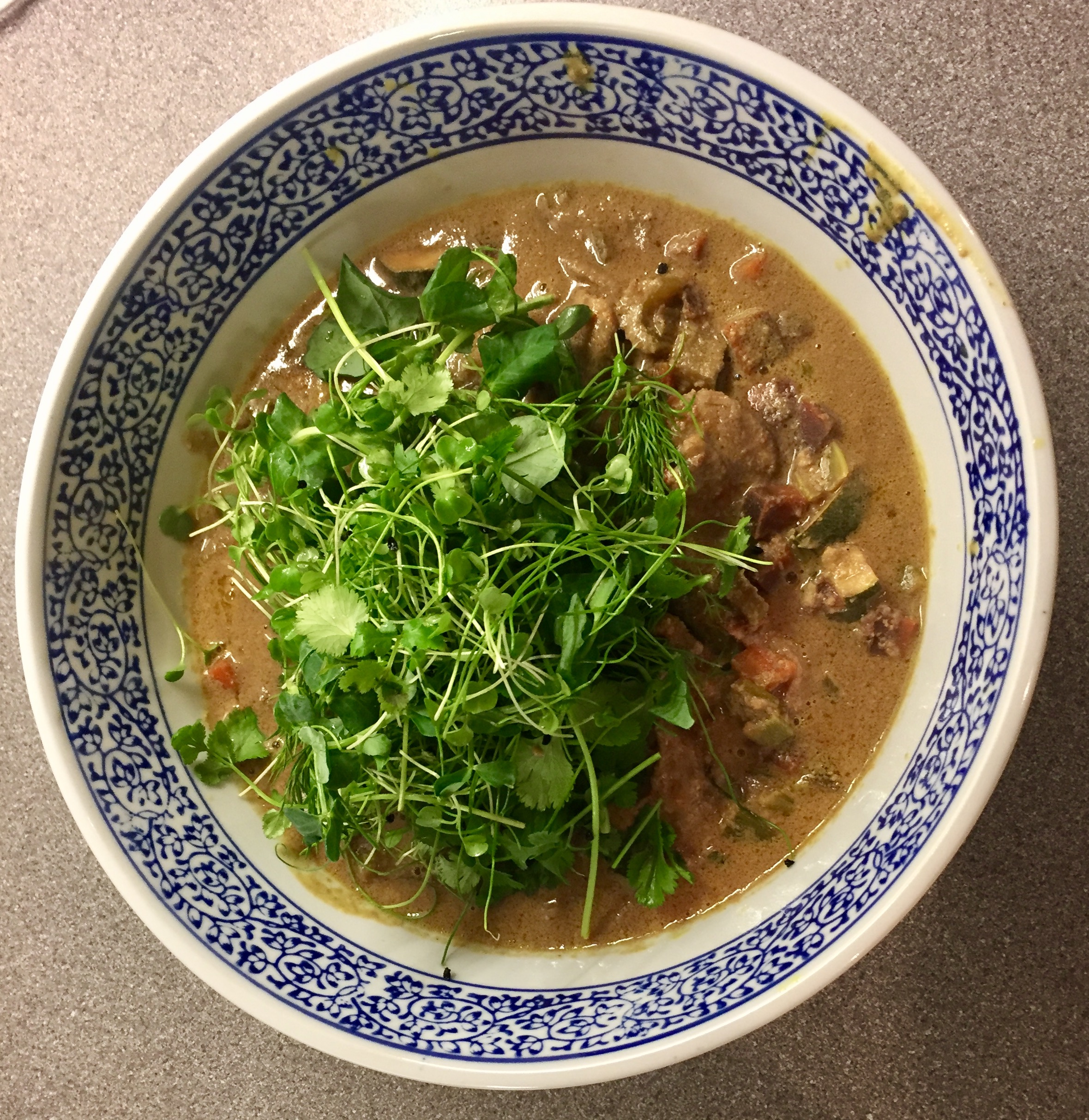 Coconut Curry Prawns With Vegetables.