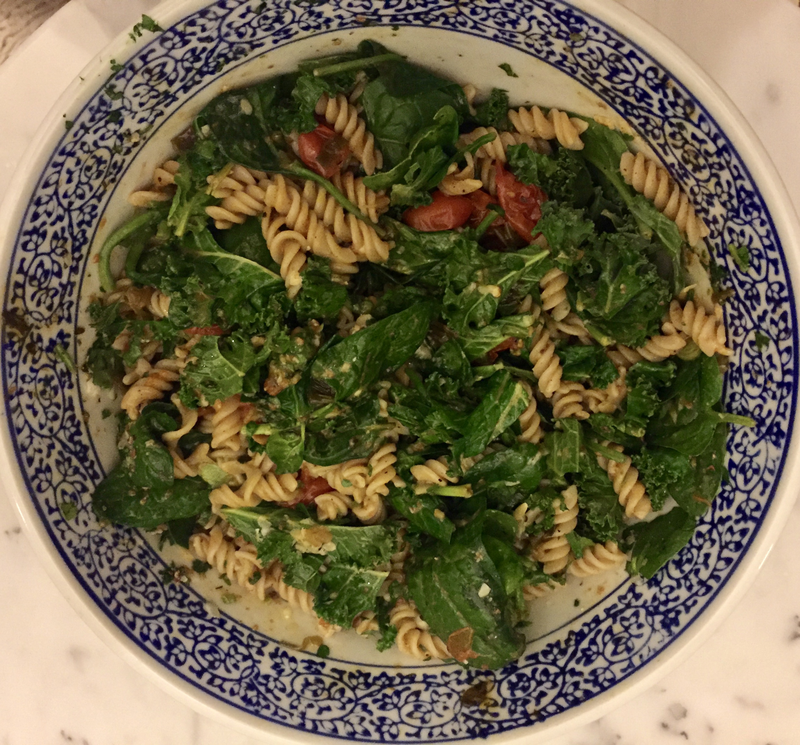 Spinach Tomatoes & kale Pasta
