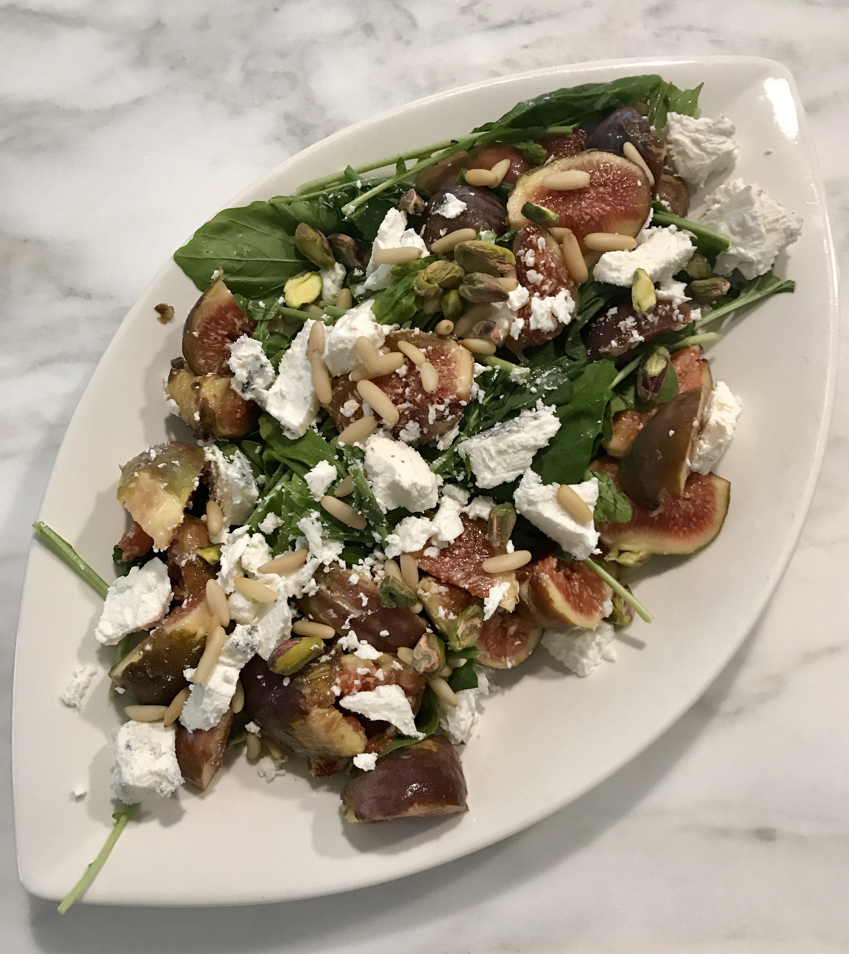 Watercress, Figs & Goats Cheese Salad.