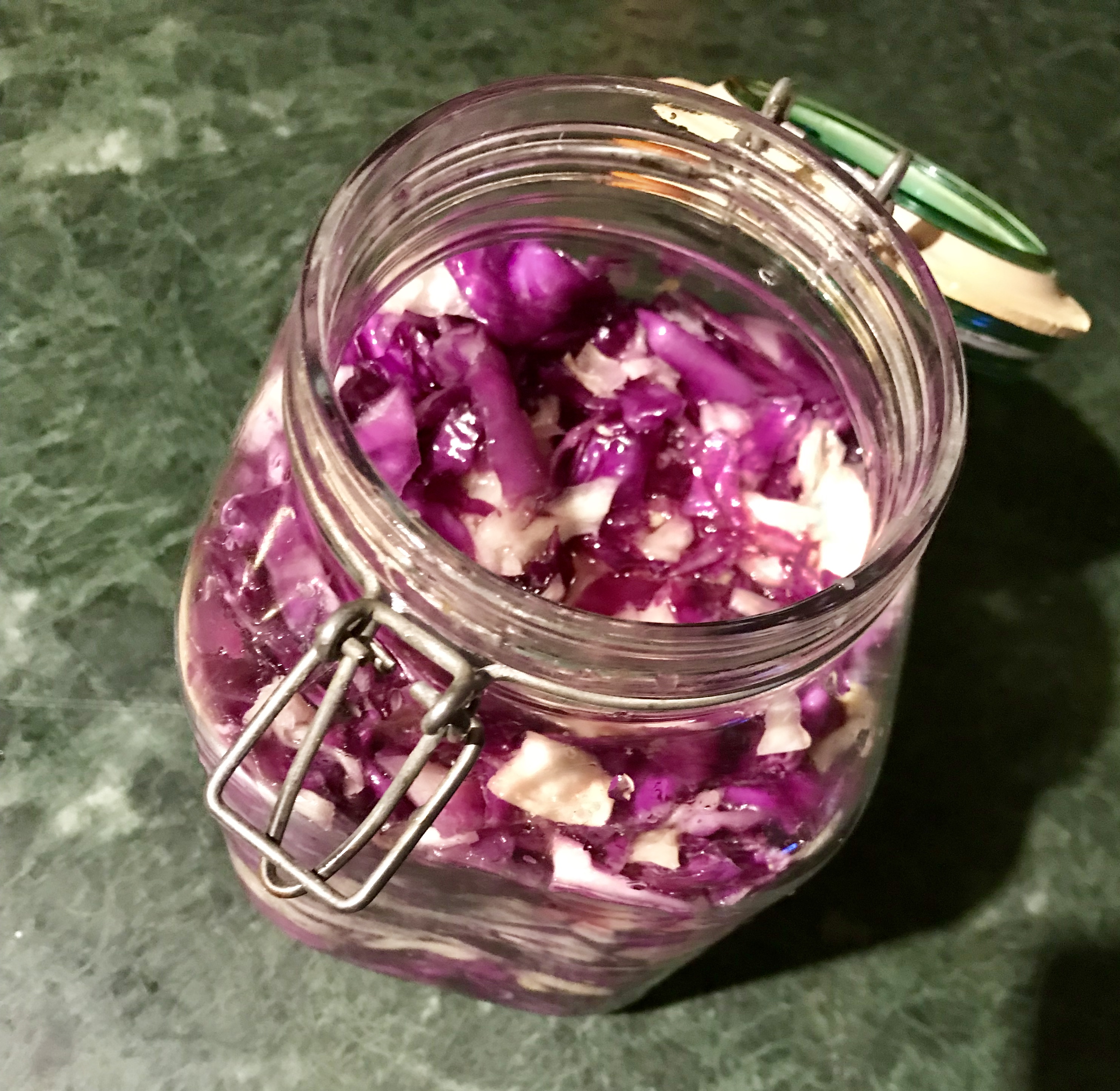 Home Made Probiotic Sauerkraut.