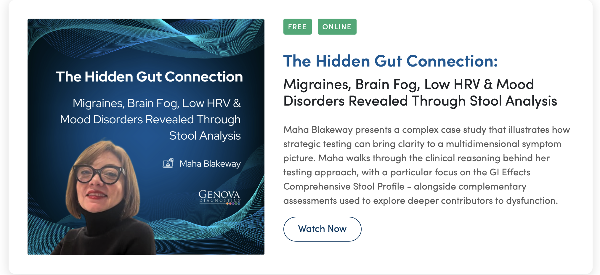 The Hidden Gut Connection, My Webinar With Genova Diagnostics